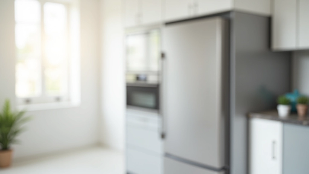 Réfrigérateur moderne en inox dans une cuisine blanche et lumineuse