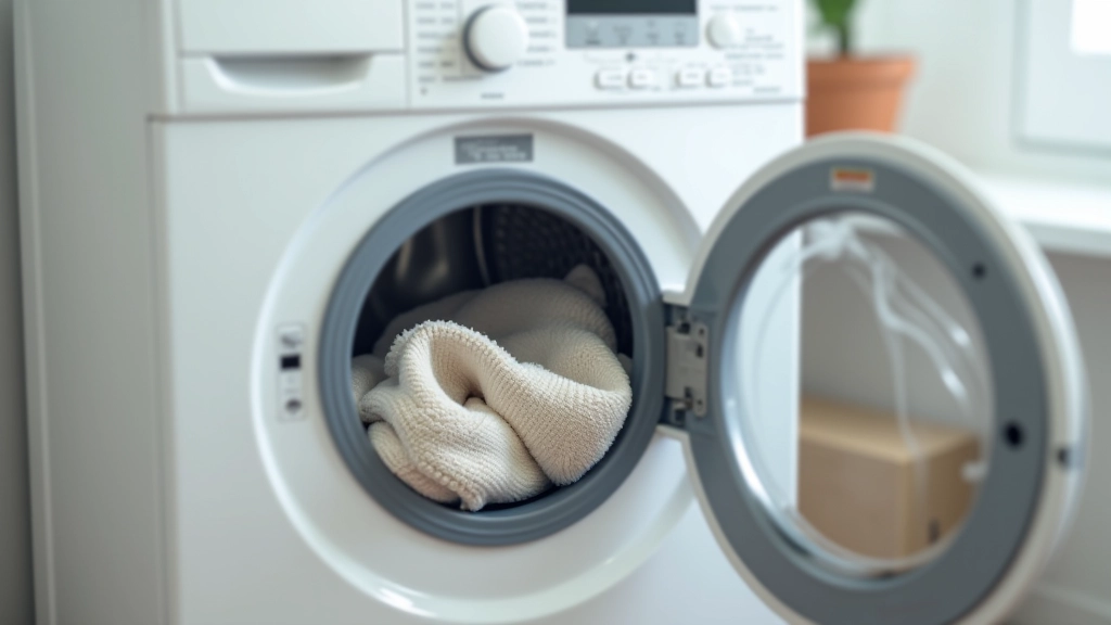 Lave-linge ouvert affichant des cycles de lavage avec des vêtements à l'intérieur